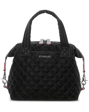 MZ Wallace Sutton Small Velvet Crossbody - Black