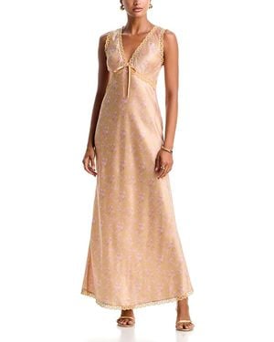 LoveShackFancy Nirelle Lace Trim Maxi Dress - Natural