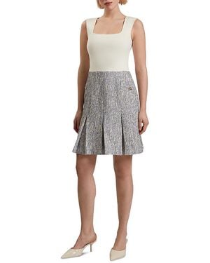 Ted Baker Vulpam Boucle Knit Bodice Mini Dress - Gray