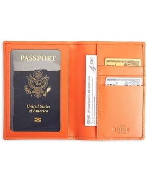 ROYCE New York Royce Rfid Blocking Vaccine Card Travel Wallet - Orange