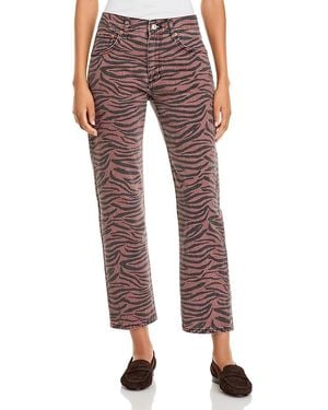 RE/DONE Blondie Mid Rise Crop Jeans - Red