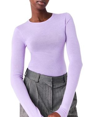 Maje Miralia Wool Second Skin Sweater - Purple
