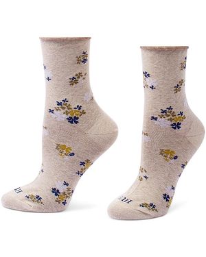 Hue Cropped Jean Socks - Natural