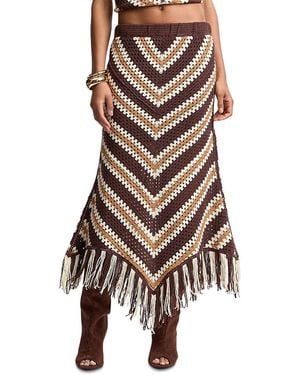 Avec Les Filles Chevron Crochet Maxi Skirt - Multicolor