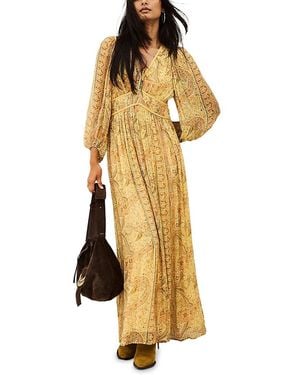 Ba&sh Chana Printed Maxi Dress - Metallic