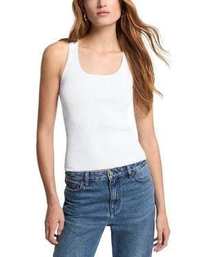 Michael Kors Ribbed Racerback Scoop Neck Tank - White