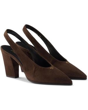Prada Suede Slingback Pumps - Brown