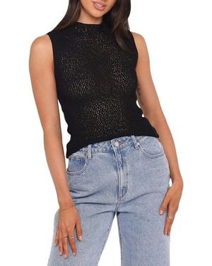 Petal & Pup Brody Sheer Knit Top - Black