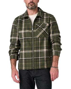 Liverpool Los Angeles Multi Plaid Zip Pocket Overshirt - Green