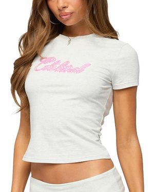 Edikted Wknd Sequin T Shirt - White