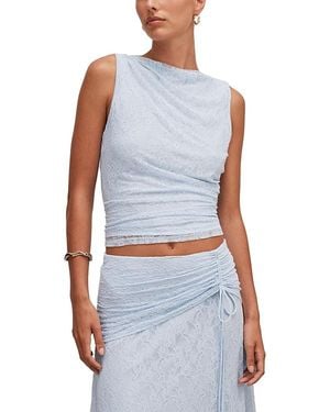 EVER NEW Tahlia Textured Lace Tank Top - Blue