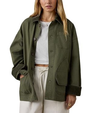 Faherty Sunwashed Canvas Barn Jacket - Green