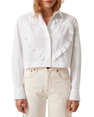 Tresser Heart Shaped Ruffle Shirt - White