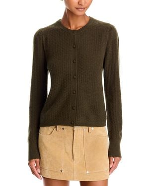 FRAME The Honeycomb Pointelle Cashmere Cardigan - Green