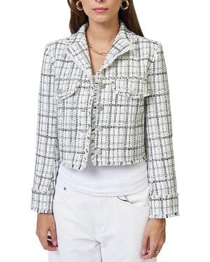 Central Park West Logan Studded Tweed Jacket - White