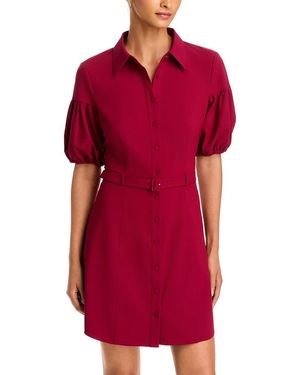 Cinq À Sept Norel Button Front Mini Dress - Red
