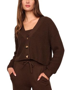 Eberjey Cropped Cardigan Sweater - Brown
