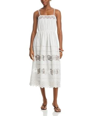 The Great The Rosette Crochet Midi Dress - White