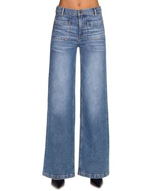 Ramy Brook Cleo Mid Rise Wide Leg Jeans - Blue