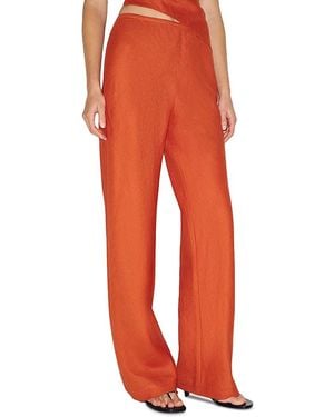 Reformation Gale Linen Mid Rise Pants - Orange