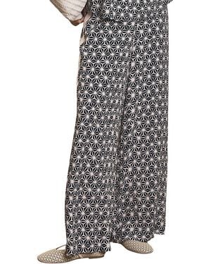 Mint Velvet Geometric Print Wide Pants - Gray