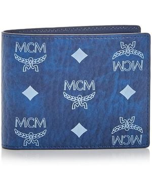 MCM Aren Visetos Bifold Wallet - Blue