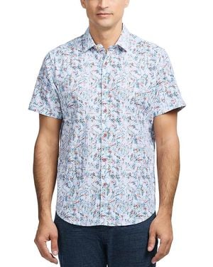 Robert Graham Elgar Short Sleeve Woven Shirt - Blue