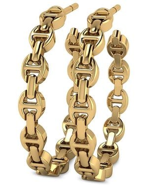Hoorsenbuhs 18K Heritage Chain Link Hoop Earrings - Metallic