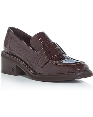 Jimmy Choo Tylor 60 Croc Embossed Loafers - Brown