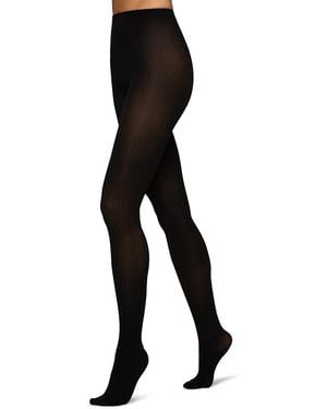 Hue Ribbed Control Top Tights - Black