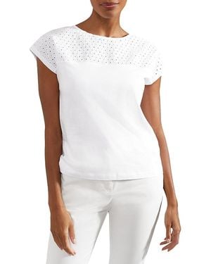 Hobbs Thea Broderie Cotton Eyelet Top - White