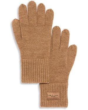 Rag & Bone Blake Knit Gloves - Brown
