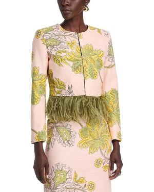La DoubleJ Bijoux Feather Trim Jacket - Multicolor