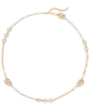 Kate Spade Interlock Mixed Chain Collar Necklace, 36 - Natural