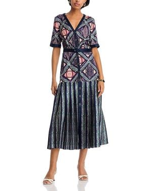 Saloni Leah Shirt Dress - Blue
