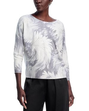 Sioni Embellished Printed Dolman Sleeve Sweater - Grey