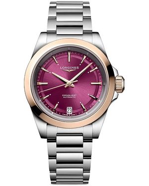 Longines Conquest Sunray Watch, 34Mm - Pink