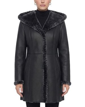Gorski Merino Shearling Lamb Parka With Whipstitch Trim - Black