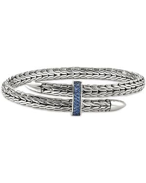 John Hardy Sterling Sapphire Spear Flex Cuff Bracelet - White