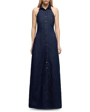 7 For All Mankind Denim Halter Maxi Dress - Blue