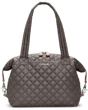 MZ Wallace Sutton Deluxe Medium Quilted Shoulder Bag - Gray
