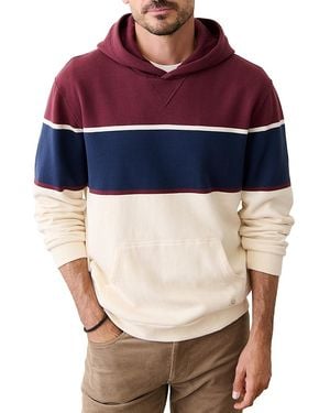 Marine Layer Relaxed Fit Color Block Fleece Hoodie - Blue