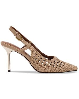 Reiss Woven Slingback Pumps - Gray