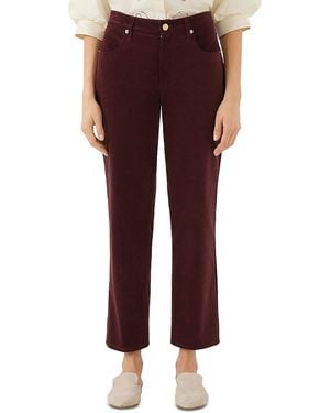 Karen Kane High Rise Corduroy Ankle Pants - Red