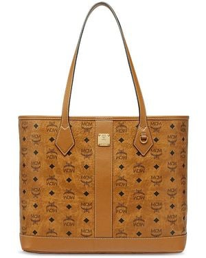 MCM Liz Medium Visetos Shopper Tote - Brown