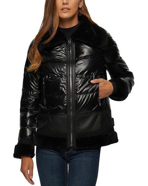 Gorski Quilted Jacket With Merino Shearling Lamb Trim - Black