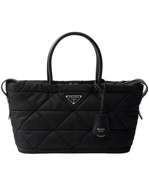 Prada Medium Padded Re-Nylon Tote Bag - Black
