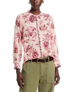 Johnny Was Yves Ruffle Cuff Blouse - Red