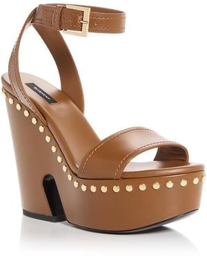 Givenchy Studded Platform Clog Sandals - Brown