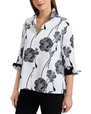 Foxcroft Agnes Popover Top - White